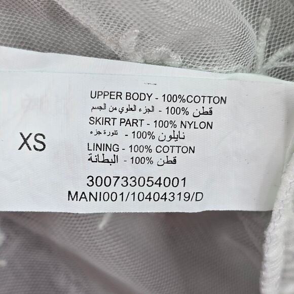 🔵 02. Bombay Paisley Blue Striped Lace Knee Length Button Down Dress Size XS - Picture 6 of 6